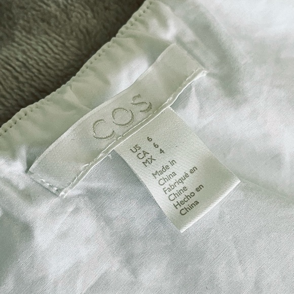 NWOT COS White Cotton Blouse Size 6 - Picture 2 of 6